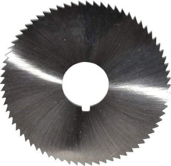 Made in USA - 2-3/4" Diam x 0.081" Blade Thickness x 3/4" Arbor Hole Diam, 72 Tooth Slitting and Slotting Saw - Arbor Connection, Right Hand, Uncoated, High Speed Steel, Concave Ground, Contains Keyway - Benchmark Tooling