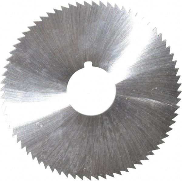 Made in USA - 2-3/4" Diam x 0.114" Blade Thickness x 3/4" Arbor Hole Diam, 72 Tooth Slitting and Slotting Saw - Arbor Connection, Right Hand, Uncoated, High Speed Steel, Concave Ground, Contains Keyway - Benchmark Tooling