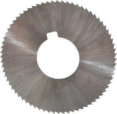 Made in USA - 2-3/4" Diam x 0.012" Blade Thickness x 1" Arbor Hole Diam, 72 Tooth Slitting and Slotting Saw - Arbor Connection, Right Hand, Uncoated, High Speed Steel, Concave Ground, Contains Keyway - Benchmark Tooling