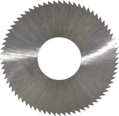 Made in USA - 2-3/4" Diam x 0.014" Blade Thickness x 1" Arbor Hole Diam, 72 Tooth Slitting and Slotting Saw - Arbor Connection, Right Hand, Uncoated, High Speed Steel, Concave Ground, Contains Keyway - Benchmark Tooling