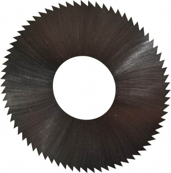 Made in USA - 2-3/4" Diam x 0.018" Blade Thickness x 1" Arbor Hole Diam, 72 Tooth Slitting and Slotting Saw - Arbor Connection, Right Hand, Uncoated, High Speed Steel, Concave Ground, Contains Keyway - Benchmark Tooling