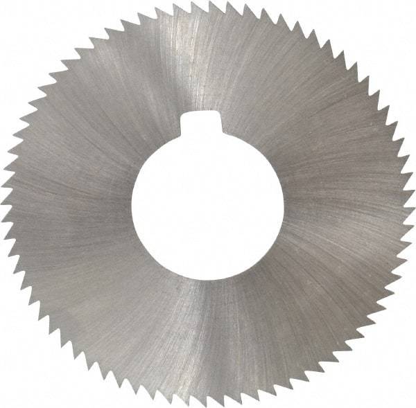 Made in USA - 2-3/4" Diam x 0.023" Blade Thickness x 1" Arbor Hole Diam, 72 Tooth Slitting and Slotting Saw - Arbor Connection, Right Hand, Uncoated, High Speed Steel, Concave Ground, Contains Keyway - Benchmark Tooling