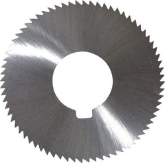 Made in USA - 2-3/4" Diam x 0.045" Blade Thickness x 1" Arbor Hole Diam, 72 Tooth Slitting and Slotting Saw - Arbor Connection, Right Hand, Uncoated, High Speed Steel, Concave Ground, Contains Keyway - Benchmark Tooling