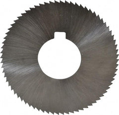 Made in USA - 2-3/4" Diam x 0.051" Blade Thickness x 1" Arbor Hole Diam, 72 Tooth Slitting and Slotting Saw - Arbor Connection, Right Hand, Uncoated, High Speed Steel, Concave Ground, Contains Keyway - Benchmark Tooling