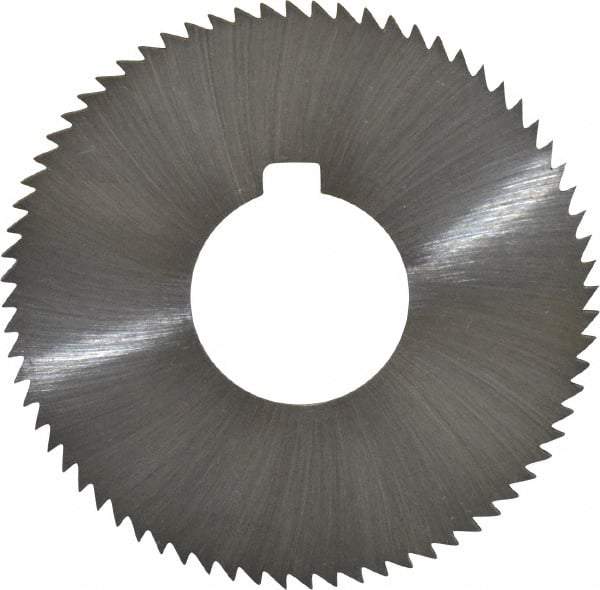 Made in USA - 2-3/4" Diam x 0.057" Blade Thickness x 1" Arbor Hole Diam, 72 Tooth Slitting and Slotting Saw - Arbor Connection, Right Hand, Uncoated, High Speed Steel, Concave Ground, Contains Keyway - Benchmark Tooling