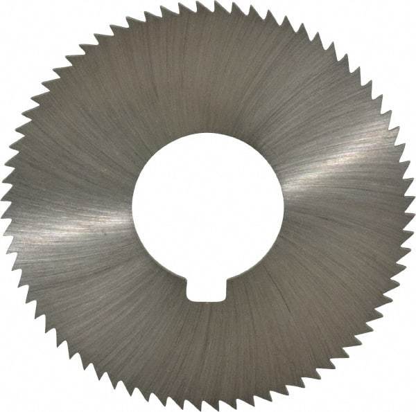 Made in USA - 2-3/4" Diam x 0.091" Blade Thickness x 1" Arbor Hole Diam, 72 Tooth Slitting and Slotting Saw - Arbor Connection, Right Hand, Uncoated, High Speed Steel, Concave Ground, Contains Keyway - Benchmark Tooling