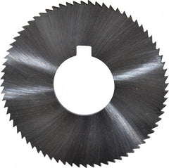 Made in USA - 2-3/4" Diam x 0.102" Blade Thickness x 1" Arbor Hole Diam, 72 Tooth Slitting and Slotting Saw - Arbor Connection, Right Hand, Uncoated, High Speed Steel, Concave Ground, Contains Keyway - Benchmark Tooling