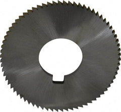 Made in USA - 2-3/4" Diam x 0.144" Blade Thickness x 1" Arbor Hole Diam, 72 Tooth Slitting and Slotting Saw - Arbor Connection, Right Hand, Uncoated, High Speed Steel, Concave Ground, Contains Keyway - Benchmark Tooling