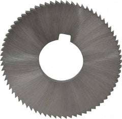 Made in USA - 2-3/4" Diam x 0.162" Blade Thickness x 1" Arbor Hole Diam, 72 Tooth Slitting and Slotting Saw - Arbor Connection, Right Hand, Uncoated, High Speed Steel, Concave Ground, Contains Keyway - Benchmark Tooling