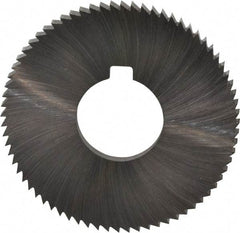 Made in USA - 2-3/4" Diam x 0.182" Blade Thickness x 1" Arbor Hole Diam, 72 Tooth Slitting and Slotting Saw - Arbor Connection, Right Hand, Uncoated, High Speed Steel, Concave Ground, Contains Keyway - Benchmark Tooling