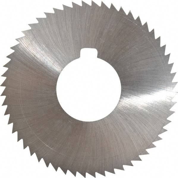 Made in USA - 2-3/4" Diam x 0.028" Blade Thickness x 1" Arbor Hole Diam, 56 Tooth Slitting and Slotting Saw - Arbor Connection, Right Hand, Uncoated, High Speed Steel, Concave Ground, Contains Keyway - Benchmark Tooling