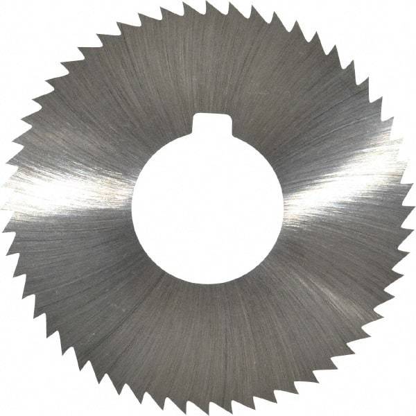 Made in USA - 2-3/4" Diam x 0.032" Blade Thickness x 1" Arbor Hole Diam, 56 Tooth Slitting and Slotting Saw - Arbor Connection, Right Hand, Uncoated, High Speed Steel, Concave Ground, Contains Keyway - Benchmark Tooling