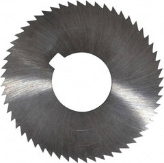 Made in USA - 2-3/4" Diam x 0.036" Blade Thickness x 1" Arbor Hole Diam, 56 Tooth Slitting and Slotting Saw - Arbor Connection, Right Hand, Uncoated, High Speed Steel, Concave Ground, Contains Keyway - Benchmark Tooling