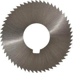 Made in USA - 2-3/4" Diam x 0.04" Blade Thickness x 1" Arbor Hole Diam, 56 Tooth Slitting and Slotting Saw - Arbor Connection, Right Hand, Uncoated, High Speed Steel, Concave Ground, Contains Keyway - Benchmark Tooling