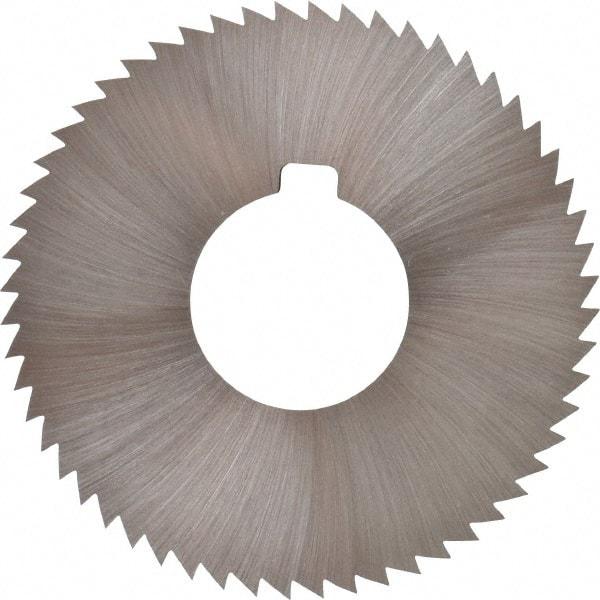 Made in USA - 2-3/4" Diam x 0.064" Blade Thickness x 1" Arbor Hole Diam, 56 Tooth Slitting and Slotting Saw - Arbor Connection, Right Hand, Uncoated, High Speed Steel, Concave Ground, Contains Keyway - Benchmark Tooling