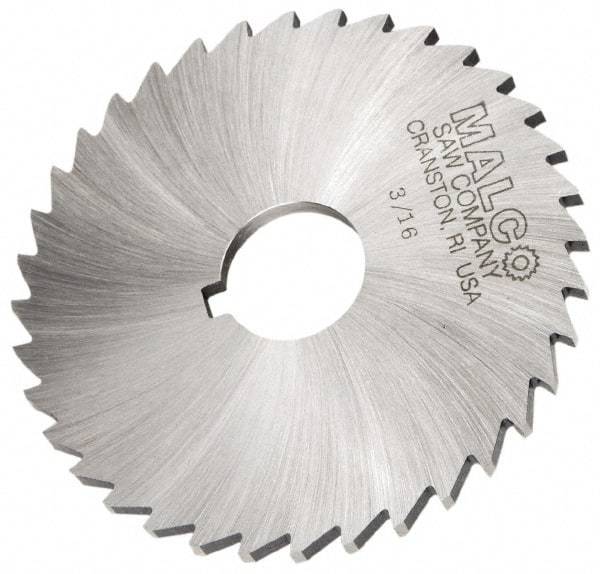 Made in USA - 6" Diam x 3/16" Blade Thickness x 1" Arbor Hole Diam, 42 Tooth Slitting and Slotting Saw - Arbor Connection, Right Hand, Uncoated, High Speed Steel, Concave Ground, Contains Keyway - Benchmark Tooling