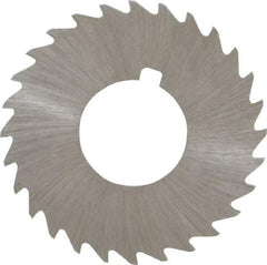 Made in USA - 1-1/4" Diam x 1/32" Blade Thickness x 1/2" Arbor Hole Diam, 28 Tooth Slitting and Slotting Saw - Arbor Connection, Right Hand, Uncoated, High Speed Steel, Concave Ground, Contains Keyway - Benchmark Tooling