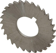 Made in USA - 1-1/4" Diam x 1/16" Blade Thickness x 1/2" Arbor Hole Diam, 28 Tooth Slitting and Slotting Saw - Arbor Connection, Right Hand, Uncoated, High Speed Steel, Concave Ground, Contains Keyway - Benchmark Tooling