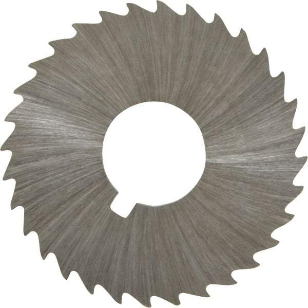 Made in USA - 1-1/2" Diam x 1/32" Blade Thickness x 1/2" Arbor Hole Diam, 32 Tooth Slitting and Slotting Saw - Arbor Connection, Right Hand, Uncoated, High Speed Steel, Concave Ground, Contains Keyway - Benchmark Tooling