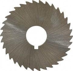 Made in USA - 1-3/4" Diam x 1/32" Blade Thickness x 1/2" Arbor Hole Diam, 34 Tooth Slitting and Slotting Saw - Arbor Connection, Right Hand, Uncoated, High Speed Steel, Concave Ground, Contains Keyway - Benchmark Tooling