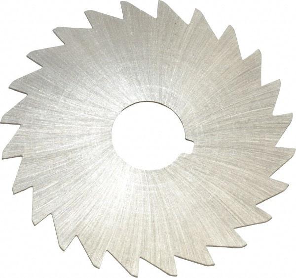 Made in USA - 2" Diam x 1/32" Blade Thickness x 1/2" Arbor Hole Diam, 24 Tooth Slitting and Slotting Saw - Arbor Connection, Right Hand, Uncoated, High Speed Steel, Concave Ground, Contains Keyway - Benchmark Tooling