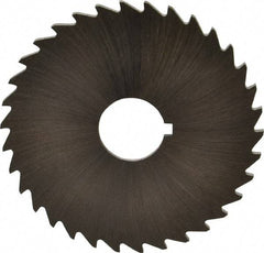 Made in USA - 2" Diam x 1/16" Blade Thickness x 1/2" Arbor Hole Diam, 34 Tooth Slitting and Slotting Saw - Arbor Connection, Right Hand, Uncoated, High Speed Steel, Concave Ground, Contains Keyway - Benchmark Tooling