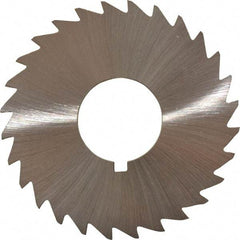 Made in USA - 2-1/2" Diam x 1/8" Blade Thickness x 7/8" Arbor Hole Diam, 28 Tooth Slitting and Slotting Saw - Arbor Connection, Right Hand, Uncoated, High Speed Steel, Concave Ground, Contains Keyway - Benchmark Tooling