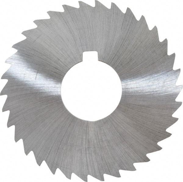 Made in USA - 3" Diam x 1/32" Blade Thickness x 1" Arbor Hole Diam, 34 Tooth Slitting and Slotting Saw - Arbor Connection, Right Hand, Uncoated, High Speed Steel, Concave Ground, Contains Keyway - Benchmark Tooling