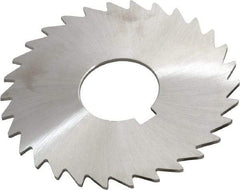 Made in USA - 3" Diam x 1/16" Blade Thickness x 1" Arbor Hole Diam, 30 Tooth Slitting and Slotting Saw - Arbor Connection, Right Hand, Uncoated, High Speed Steel, Concave Ground, Contains Keyway - Benchmark Tooling