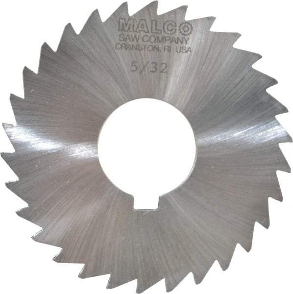 Made in USA - 3" Diam x 5/32" Blade Thickness x 1" Arbor Hole Diam, 30 Tooth Slitting and Slotting Saw - Arbor Connection, Right Hand, Uncoated, High Speed Steel, Concave Ground, Contains Keyway - Benchmark Tooling