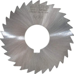 Made in USA - 3" Diam x 5/32" Blade Thickness x 1" Arbor Hole Diam, 30 Tooth Slitting and Slotting Saw - Arbor Connection, Right Hand, Uncoated, High Speed Steel, Concave Ground, Contains Keyway - Benchmark Tooling