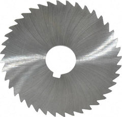 Made in USA - 4" Diam x 1/32" Blade Thickness x 1" Arbor Hole Diam, 40 Tooth Slitting and Slotting Saw - Arbor Connection, Right Hand, Uncoated, High Speed Steel, Concave Ground, Contains Keyway - Benchmark Tooling