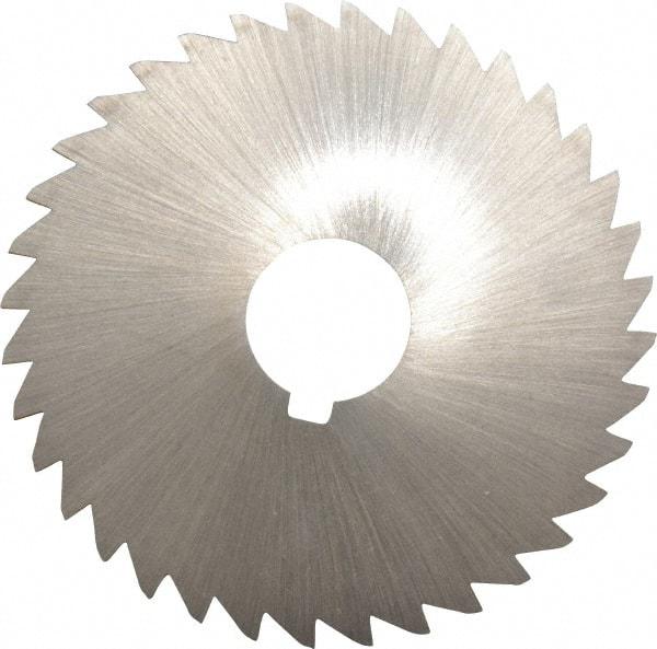 Made in USA - 4" Diam x 1/16" Blade Thickness x 1" Arbor Hole Diam, 36 Tooth Slitting and Slotting Saw - Arbor Connection, Right Hand, Uncoated, High Speed Steel, Concave Ground, Contains Keyway - Benchmark Tooling