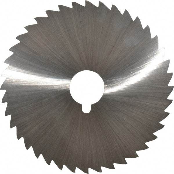 Made in USA - 5" Diam x 1/16" Blade Thickness x 1" Arbor Hole Diam, 40 Tooth Slitting and Slotting Saw - Arbor Connection, Right Hand, Uncoated, High Speed Steel, Concave Ground, Contains Keyway - Benchmark Tooling