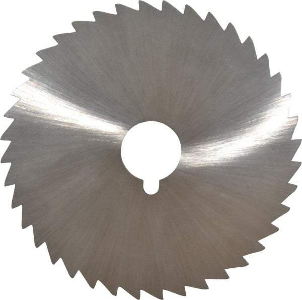 Made in USA - 5" Diam x 3/32" Blade Thickness x 1" Arbor Hole Diam, 40 Tooth Slitting and Slotting Saw - Arbor Connection, Right Hand, Uncoated, High Speed Steel, Concave Ground, Contains Keyway - Benchmark Tooling