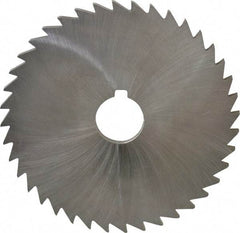 Made in USA - 5" Diam x 3/16" Blade Thickness x 1" Arbor Hole Diam, 36 Tooth Slitting and Slotting Saw - Arbor Connection, Right Hand, Uncoated, High Speed Steel, Concave Ground, Contains Keyway - Benchmark Tooling