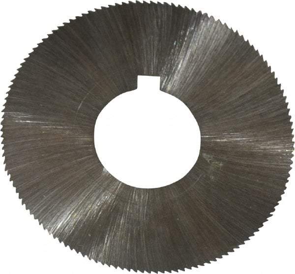 Made in USA - 1-3/4" Diam x 0.006" Blade Thickness x 5/8" Arbor Hole Diam, 132 Tooth Slitting and Slotting Saw - Arbor Connection, Right Hand, Uncoated, High Speed Steel, Concave Ground, Contains Keyway - Benchmark Tooling