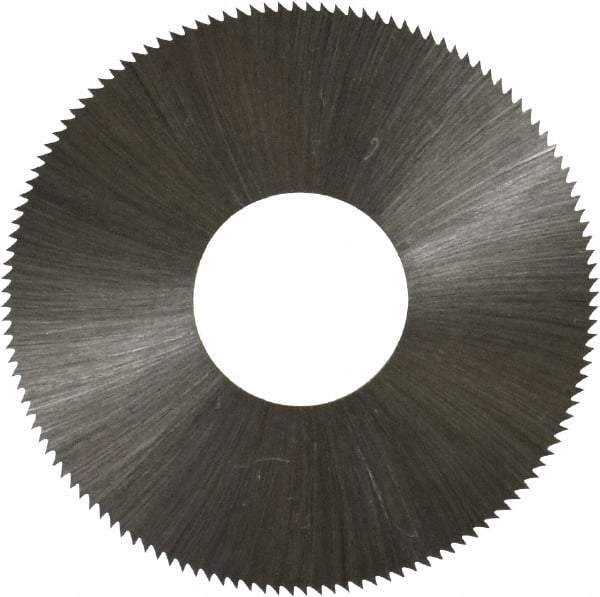 Made in USA - 1-3/4" Diam x 0.012" Blade Thickness x 5/8" Arbor Hole Diam, 132 Tooth Slitting and Slotting Saw - Arbor Connection, Right Hand, Uncoated, High Speed Steel, Concave Ground, Contains Keyway - Benchmark Tooling