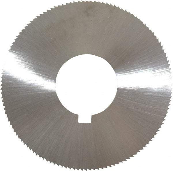 Made in USA - 1-3/4" Diam x 0.014" Blade Thickness x 5/8" Arbor Hole Diam, 132 Tooth Slitting and Slotting Saw - Arbor Connection, Right Hand, Uncoated, High Speed Steel, Concave Ground, Contains Keyway - Benchmark Tooling