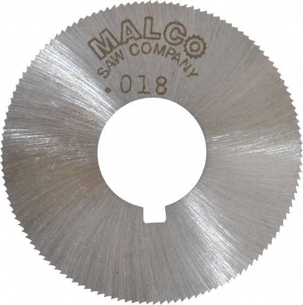 Made in USA - 1-3/4" Diam x 0.018" Blade Thickness x 5/8" Arbor Hole Diam, 132 Tooth Slitting and Slotting Saw - Arbor Connection, Right Hand, Uncoated, High Speed Steel, Concave Ground, Contains Keyway - Benchmark Tooling