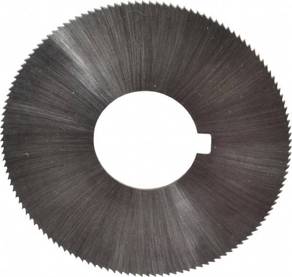 Made in USA - 1-3/4" Diam x 0.025" Blade Thickness x 5/8" Arbor Hole Diam, 132 Tooth Slitting and Slotting Saw - Arbor Connection, Right Hand, Uncoated, High Speed Steel, Concave Ground, Contains Keyway - Benchmark Tooling