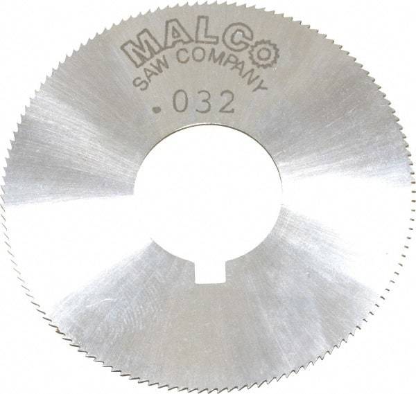 Made in USA - 1-3/4" Diam x 0.032" Blade Thickness x 5/8" Arbor Hole Diam, 132 Tooth Slitting and Slotting Saw - Arbor Connection, Right Hand, Uncoated, High Speed Steel, Concave Ground, Contains Keyway - Benchmark Tooling