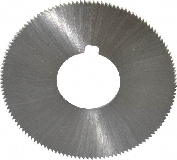 Made in USA - 1-3/4" Diam x 0.036" Blade Thickness x 5/8" Arbor Hole Diam, 132 Tooth Slitting and Slotting Saw - Arbor Connection, Right Hand, Uncoated, High Speed Steel, Concave Ground, Contains Keyway - Benchmark Tooling