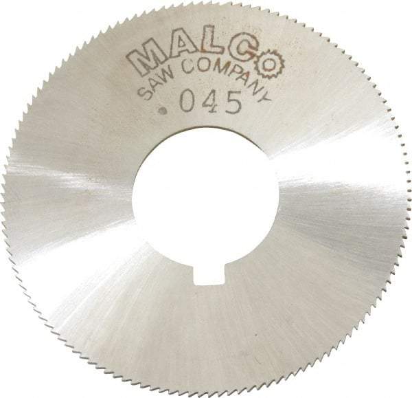 Made in USA - 1-3/4" Diam x 0.045" Blade Thickness x 5/8" Arbor Hole Diam, 132 Tooth Slitting and Slotting Saw - Arbor Connection, Right Hand, Uncoated, High Speed Steel, Concave Ground, Contains Keyway - Benchmark Tooling