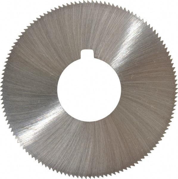 Made in USA - 1-3/4" Diam x 0.051" Blade Thickness x 5/8" Arbor Hole Diam, 132 Tooth Slitting and Slotting Saw - Arbor Connection, Right Hand, Uncoated, High Speed Steel, Concave Ground, Contains Keyway - Benchmark Tooling