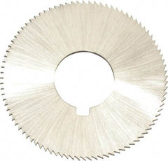 Made in USA - 1-3/4" Diam x 0.057" Blade Thickness x 5/8" Arbor Hole Diam, 132 Tooth Slitting and Slotting Saw - Arbor Connection, Right Hand, Uncoated, High Speed Steel, Concave Ground, Contains Keyway - Benchmark Tooling