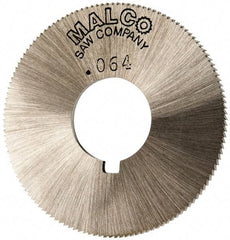 Made in USA - 1-3/4" Diam x 0.064" Blade Thickness x 5/8" Arbor Hole Diam, 132 Tooth Slitting and Slotting Saw - Arbor Connection, Right Hand, Uncoated, High Speed Steel, Concave Ground, Contains Keyway - Benchmark Tooling