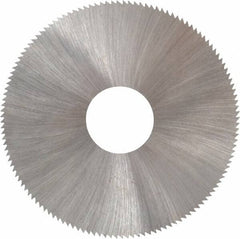 Made in USA - 2-1/4" Diam x 0.01" Blade Thickness x 5/8" Arbor Hole Diam, 132 Tooth Slitting and Slotting Saw - Arbor Connection, Right Hand, Uncoated, High Speed Steel, Concave Ground, Contains Keyway - Benchmark Tooling