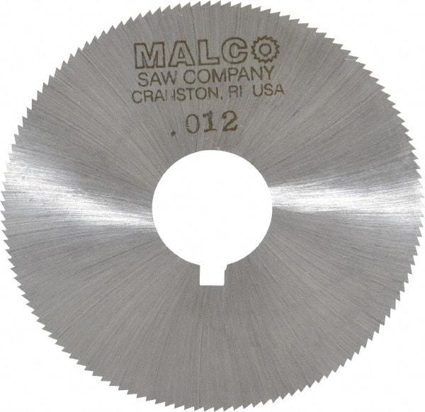 Made in USA - 2-1/4" Diam x 0.012" Blade Thickness x 5/8" Arbor Hole Diam, 132 Tooth Slitting and Slotting Saw - Arbor Connection, Right Hand, Uncoated, High Speed Steel, Concave Ground, Contains Keyway - Benchmark Tooling