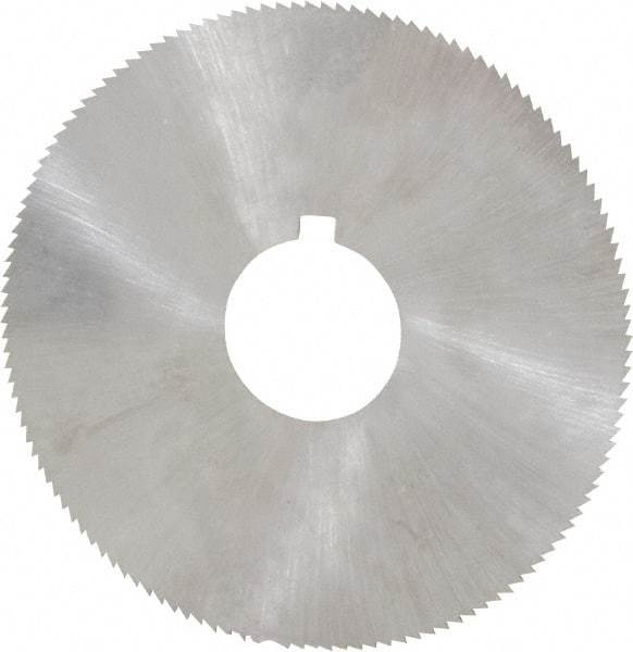 Made in USA - 2-1/4" Diam x 0.014" Blade Thickness x 5/8" Arbor Hole Diam, 132 Tooth Slitting and Slotting Saw - Arbor Connection, Right Hand, Uncoated, High Speed Steel, Concave Ground, Contains Keyway - Benchmark Tooling